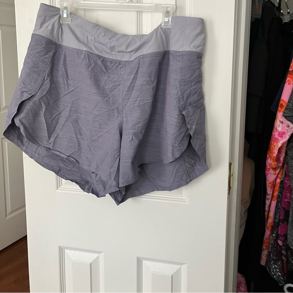 Athleta Activewear Gray Colorblock Shorts
